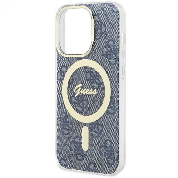 Guess GUHMP15LH4STB iPhone 15 Pro 6.1" niebieski/albastru hardcase IML 4G MagSafe