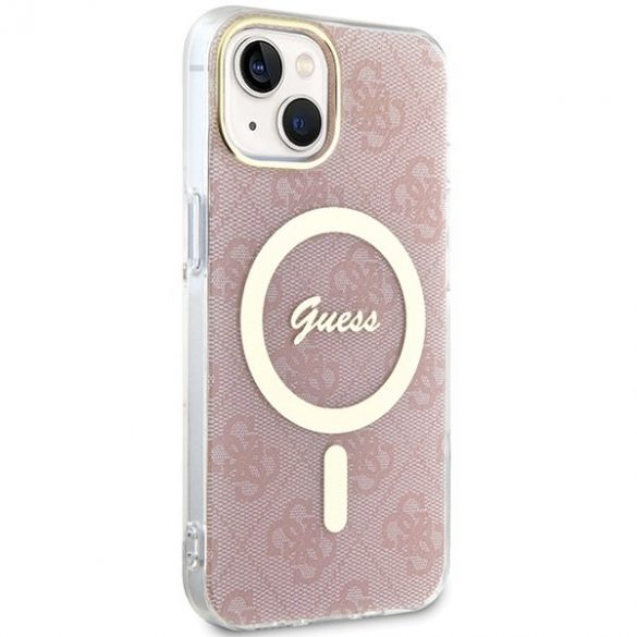 Guess GUHMP15SH4STP iPhone 15 / 14 / 13 6.1" rożowy/roz hardcase IML 4G MagSafe