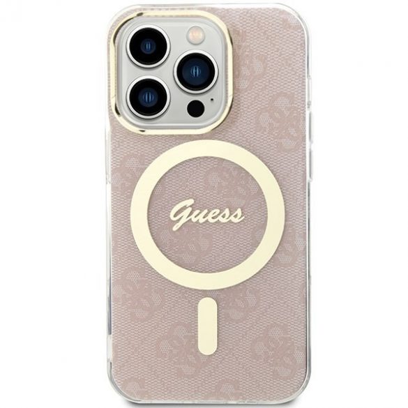 Guess GUHMP15LH4STP iPhone 15 Pro 6.1" rozowy/roz hardcase IML 4G MagSafe