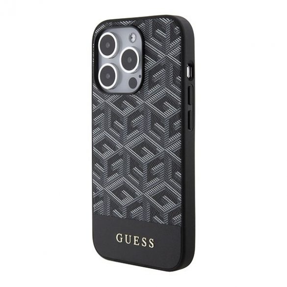 Guess GUHMP15LHGCFSEK iPhone 15 Pro 6.1 carcasă rigidă/neagră GCube Stripes MagSafe"