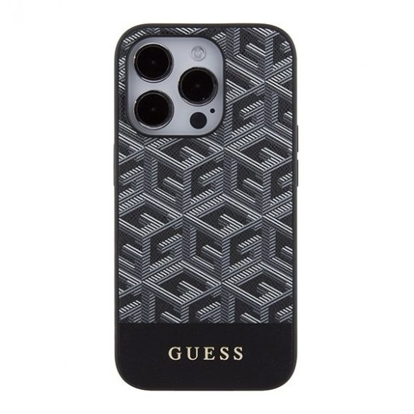 Guess GUHMP15LHGCFSEK iPhone 15 Pro 6.1 carcasă rigidă/neagră GCube Stripes MagSafe"