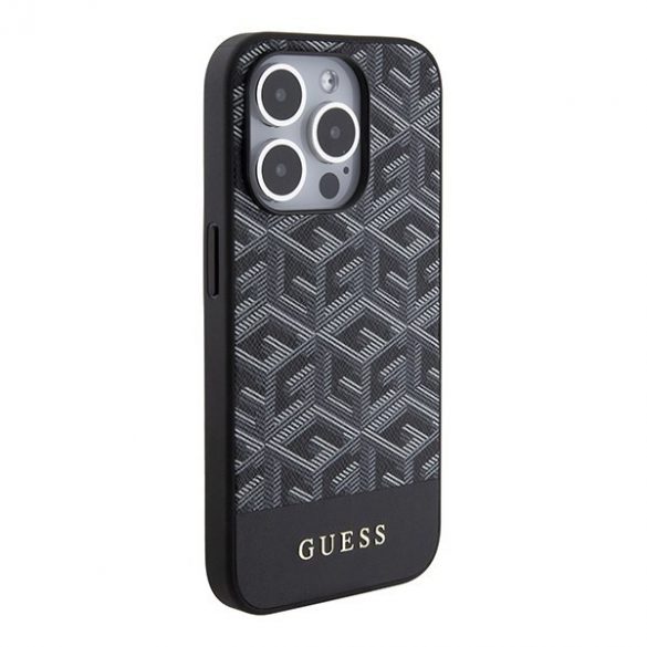 Guess GUHMP15LHGCFSEK iPhone 15 Pro 6.1 carcasă rigidă/neagră GCube Stripes MagSafe"