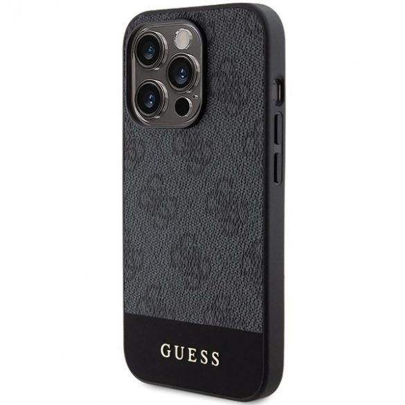 Guess GUHCP15LG4GLGR iPhone 15 Pro 6,1" husă, gri/gri, colecția Stripe 4G