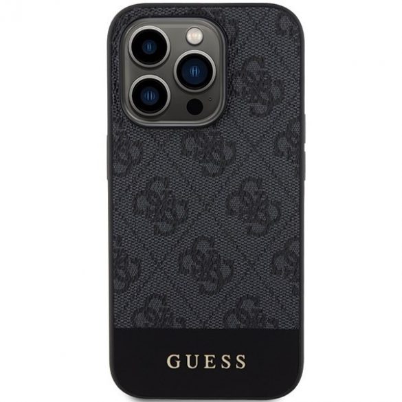 Guess GUHCP15LG4GLGR iPhone 15 Pro 6,1" husă, gri/gri, colecția Stripe 4G