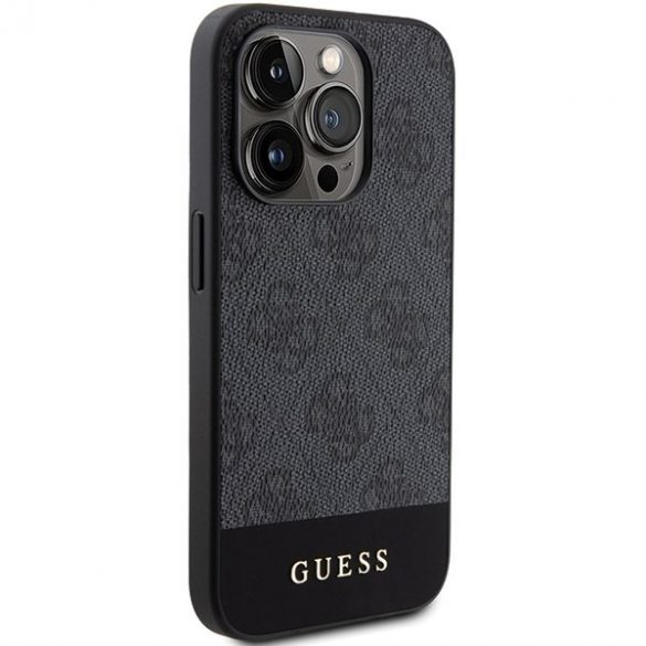 Guess GUHCP15LG4GLGR iPhone 15 Pro 6,1" husă, gri/gri, colecția Stripe 4G