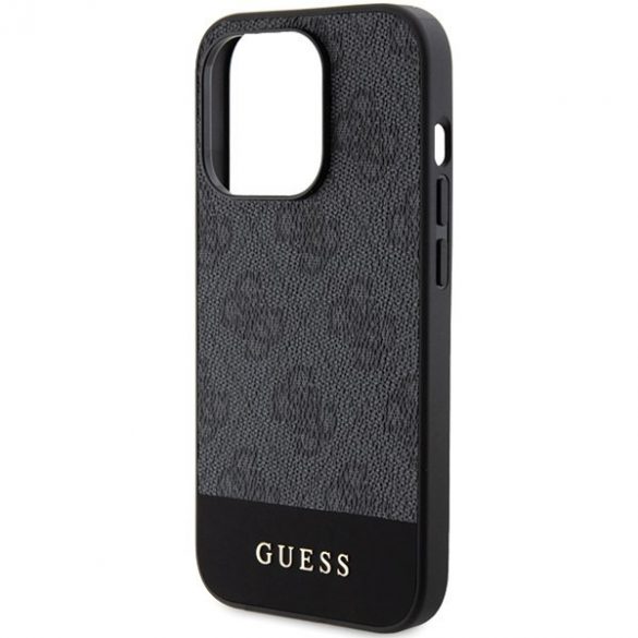 Guess GUHCP15LG4GLGR iPhone 15 Pro 6,1" husă, gri/gri, colecția Stripe 4G