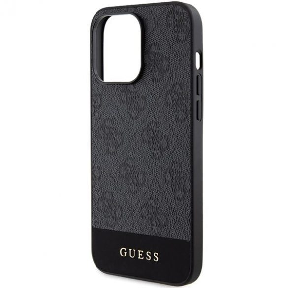 Guess GUHCP15XG4GLGR iPhone 15 Pro Max 6,7" husă rigidă, gri/gri, 4G Stripe Collection