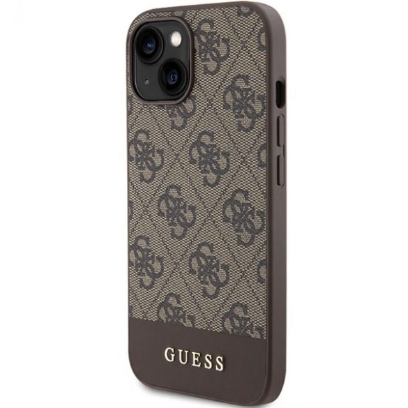 Guess GUHCP15SG4GLBR iPhone 15 / 14 / 13 6.1" husă rigidă maro/brązowy 4G Stripe Collection