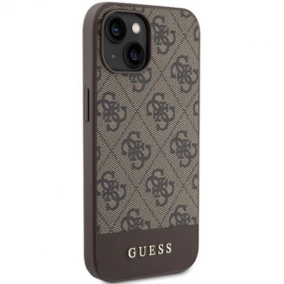 Guess GUHCP15SG4GLBR iPhone 15 / 14 / 13 6.1" husă rigidă maro/brązowy 4G Stripe Collection