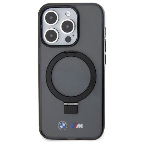 BMW BMHMP15XURSK iPhone 15 Pro Max 6.7 carcasa rigidă neagră/negru Ring Stand M Colecția MagSafe"