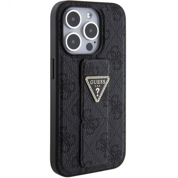 Guess GUHCP15XPGS4TDK iPhone 15 Pro Max 6.7 carcasă rigidă/neagră Grip Stand 4G Triangle Strass"