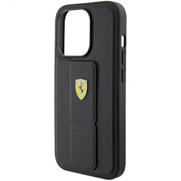 Carcasă rigidă Ferrari FEHCP15LGSPSIK iPhone 15 Pro 6.1, neagră/grip Stand”