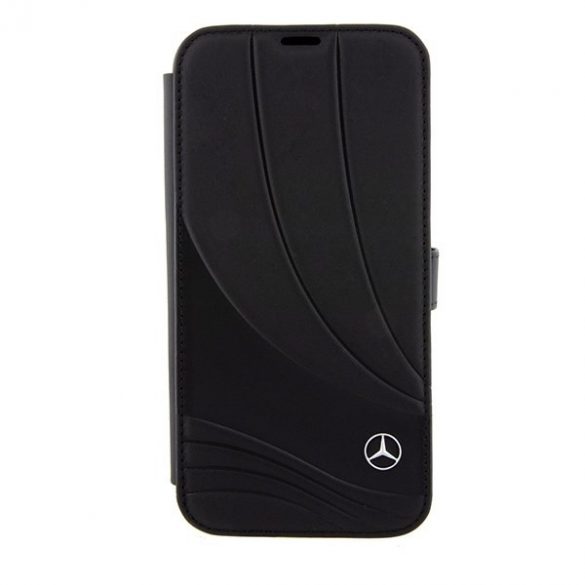 Mercedes MEBKP15L8ROLK iPhone 15 Pro 6.1 bibliotecă czarny/negru Leather Wave Patern"