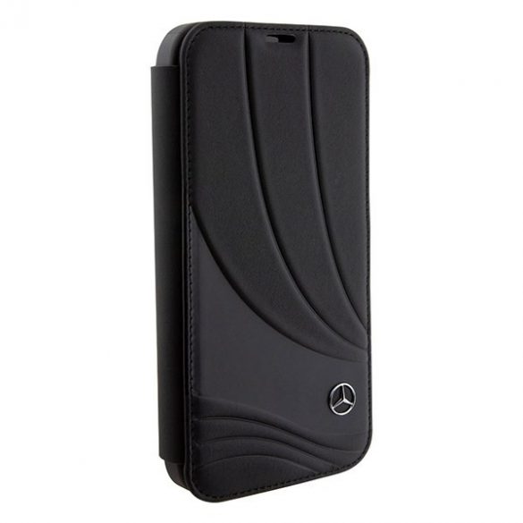 Mercedes MEBKP15L8ROLK iPhone 15 Pro 6.1 bibliotecă czarny/negru Leather Wave Patern"