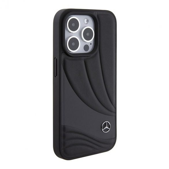 Mercedes MEHCP15X8ROLK iPhone 15 Pro Max 6.7 carcasă rigidă/neagră Leather Wave Patern"