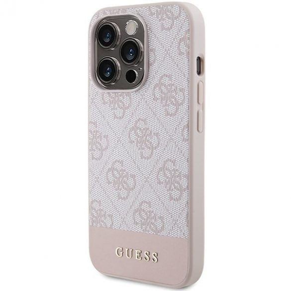 Guess GUHCP15LG4GLPI iPhone 15 Pro 6,1" husă rigidă rożowy/roz 4G Stripe Collection