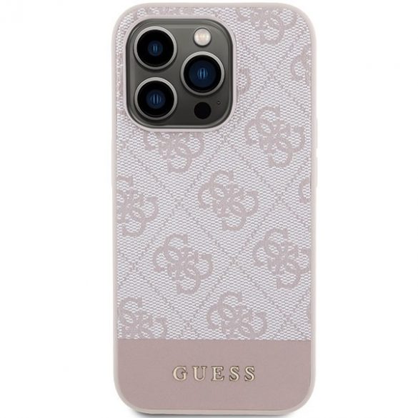 Guess GUHCP15LG4GLPI iPhone 15 Pro 6,1" husă rigidă rożowy/roz 4G Stripe Collection