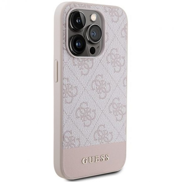 Guess GUHCP15LG4GLPI iPhone 15 Pro 6,1" husă rigidă rożowy/roz 4G Stripe Collection