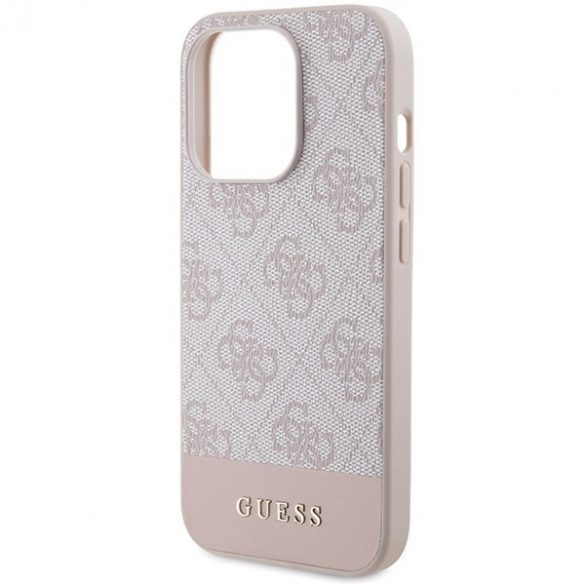 Guess GUHCP15LG4GLPI iPhone 15 Pro 6,1" husă rigidă rożowy/roz 4G Stripe Collection