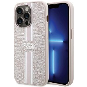 Guess GUHMP15LP4RPSP iPhone 15 Pro 6.1 husă rigidă rożowy/roz 4G Printed Stripes MagSafe"