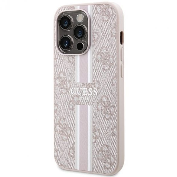 Guess GUHMP15LP4RPSP iPhone 15 Pro 6.1 husă rigidă rożowy/roz 4G Printed Stripes MagSafe"