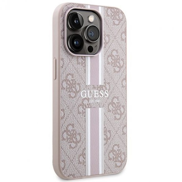 Guess GUHMP15LP4RPSP iPhone 15 Pro 6.1 husă rigidă rożowy/roz 4G Printed Stripes MagSafe"