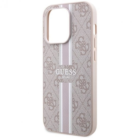 Guess GUHMP15LP4RPSP iPhone 15 Pro 6.1 husă rigidă rożowy/roz 4G Printed Stripes MagSafe"