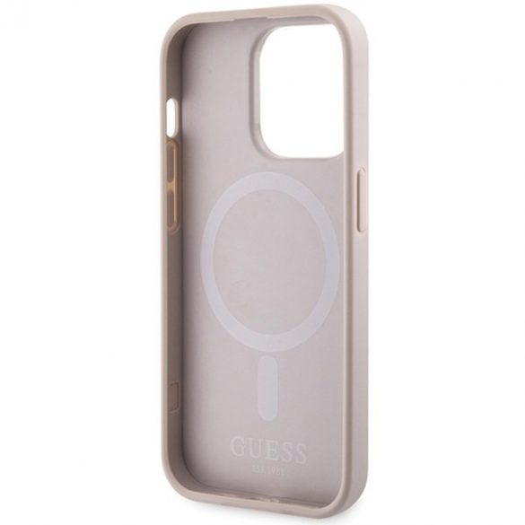 Guess GUHMP15LP4RPSP iPhone 15 Pro 6.1 husă rigidă rożowy/roz 4G Printed Stripes MagSafe"