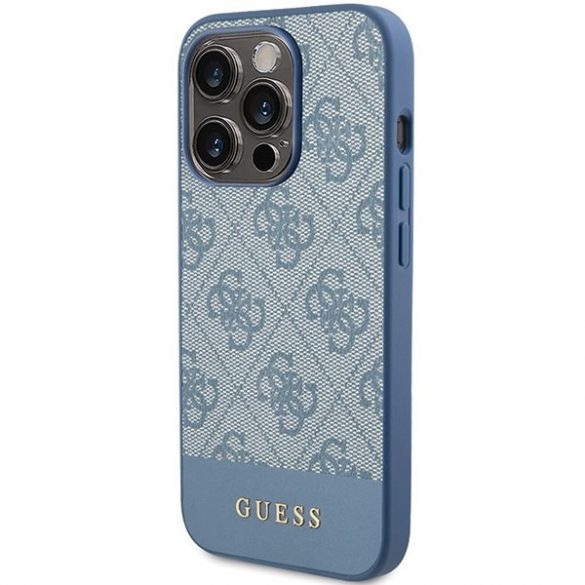 Guess GUHCP15LG4GLBL iPhone 15 Pro 6.1" niebieski/albastru husă rigidă 4G Stripe Collection