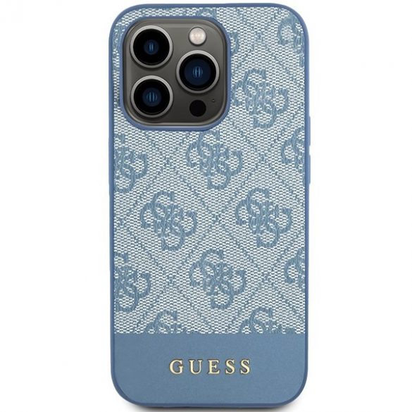 Guess GUHCP15LG4GLBL iPhone 15 Pro 6.1" niebieski/albastru husă rigidă 4G Stripe Collection