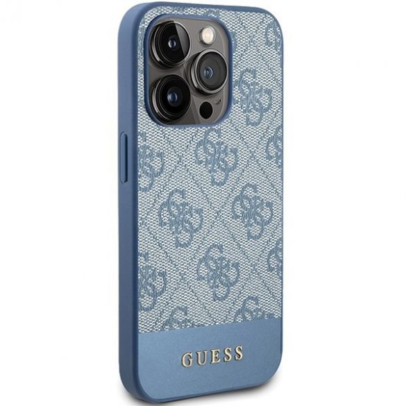 Guess GUHCP15LG4GLBL iPhone 15 Pro 6.1" niebieski/albastru husă rigidă 4G Stripe Collection