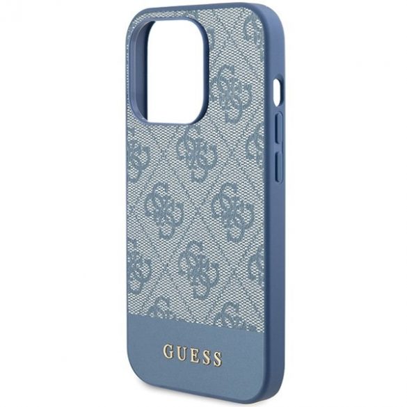 Guess GUHCP15LG4GLBL iPhone 15 Pro 6.1" niebieski/albastru husă rigidă 4G Stripe Collection