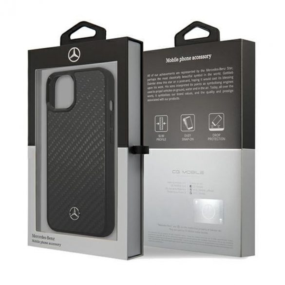 Mercedes MEHCP15SRCABK iPhone 15 / 14 / 13 6.1" czarny/negru hardcase Carbon Fiber Dynamic