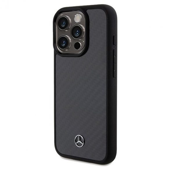 Mercedes MEHCP15LRCABK iPhone 15 Pro 6.1 carcasa rigidă neagră Carbon Fiber Dynamic"