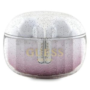 Guess Căști Bluetooth GUTWSHDGKEEP TWS + docking station rozow/roz Glitter Gradient