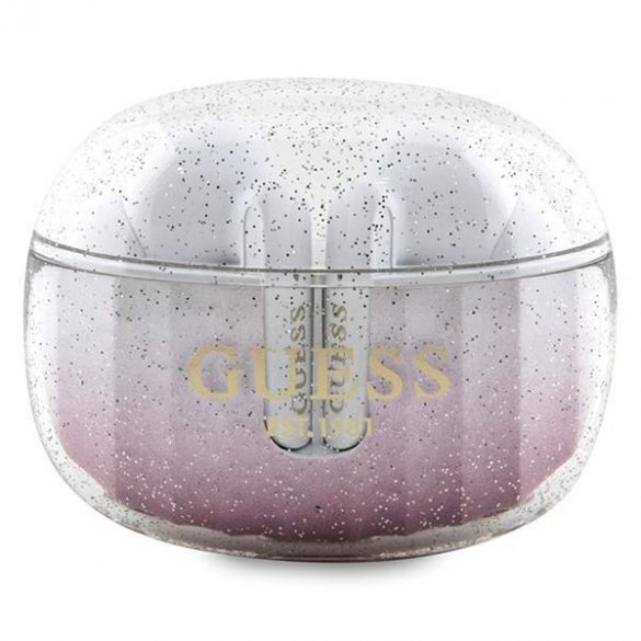 Guess Căști Bluetooth GUTWSHDGKEEP TWS + docking station rozow/roz Glitter Gradient