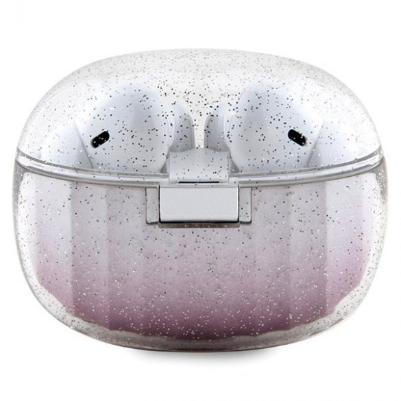 Guess Căști Bluetooth GUTWSHDGKEEP TWS + docking station rozow/roz Glitter Gradient