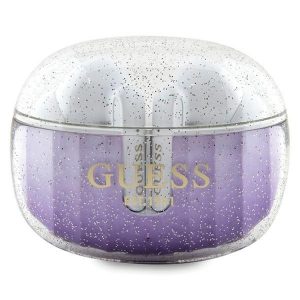 Guess słuchawki Bluetooth GUTWSHDGKEEU TWS + stacja dokująca fioletowy/purple Glitter Gradient