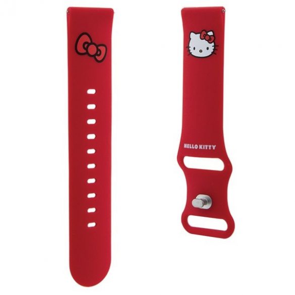 Hello Kitty Pasek Uniwersalny HKUWLSCHBLR Cap de pisică din silicon czerwony/roșu 22 mm