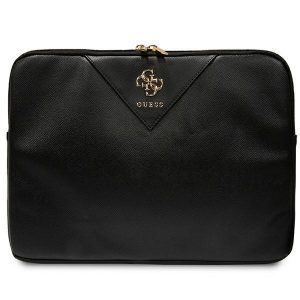 Manșon Guess GUCS14ZPGSTEGK 14" triunghi negru/czarny 4G