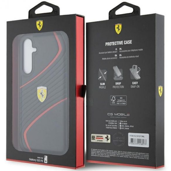 Ferrari FEHCS23FEPTWK S23 FE S711 negru / negru hard Husă Twist Metal Logo