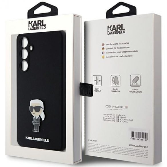 Karl Lagerfeld KLHCS23FEMHKNPK S23 FE S711 negru / negru Silicone Ikonik Metal Pin