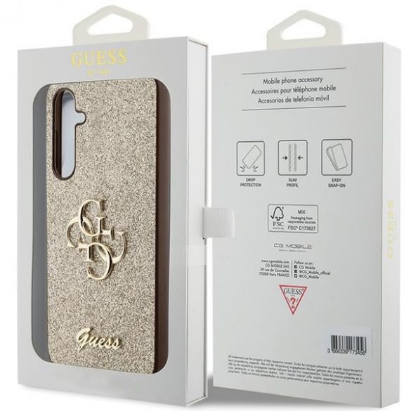 Guess GUHCS23FEHG4SGD S23 FE S711 złoty/aur hardcase Glitter Script Big 4G