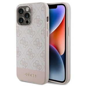 Guess GUHCP14LG4GLPI Husă rigidă pentru iPhone 14 Pro 6,1" rożowy/roz 4G Stripe Collection