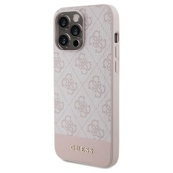 Guess GUHCP14LG4GLPI Husă rigidă pentru iPhone 14 Pro 6,1" rożowy/roz 4G Stripe Collection