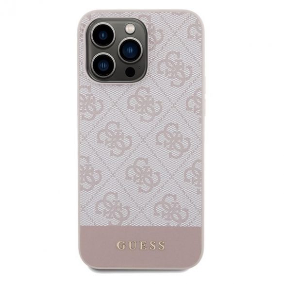 Guess GUHCP14LG4GLPI Husă rigidă pentru iPhone 14 Pro 6,1" rożowy/roz 4G Stripe Collection