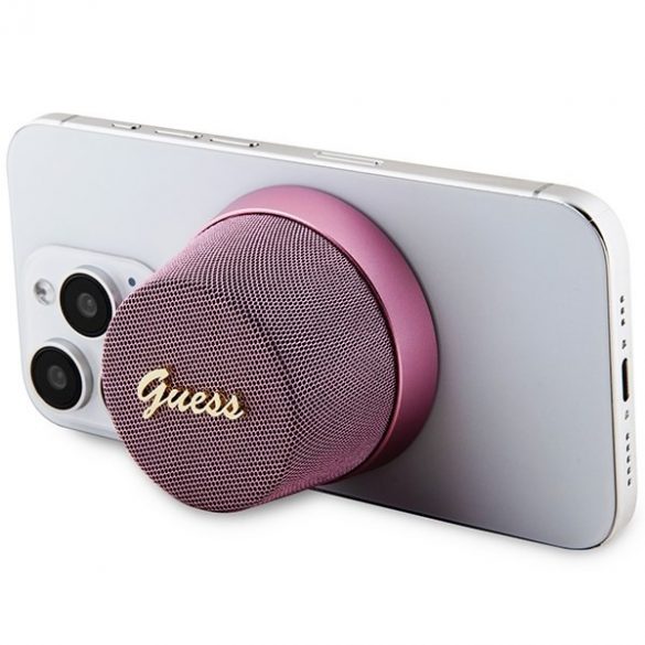 Guess głośnik Bluetooth GUWSC3ALSMP Stand difuzor różowy/roz Magnetic Script Metal