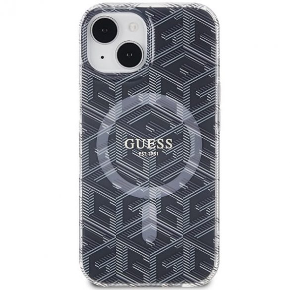 Guess GUHMP15SHGCUSTGK iPhone 15 / 14 / 13 6.1" carcasă rigidă/neagră IML GCube MagSafe