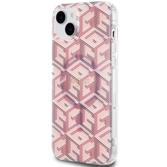 Guess GUHMP15SHGCUSTGP iPhone 15 / 14 / 13 6.1" rożowy/roz hardcase IML GCube MagSafe