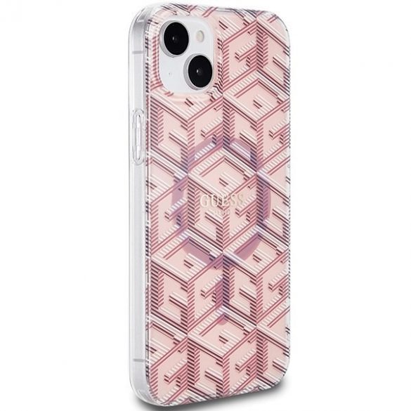 Guess GUHMP15SHGCUSTGP iPhone 15 / 14 / 13 6.1" rożowy/roz hardcase IML GCube MagSafe